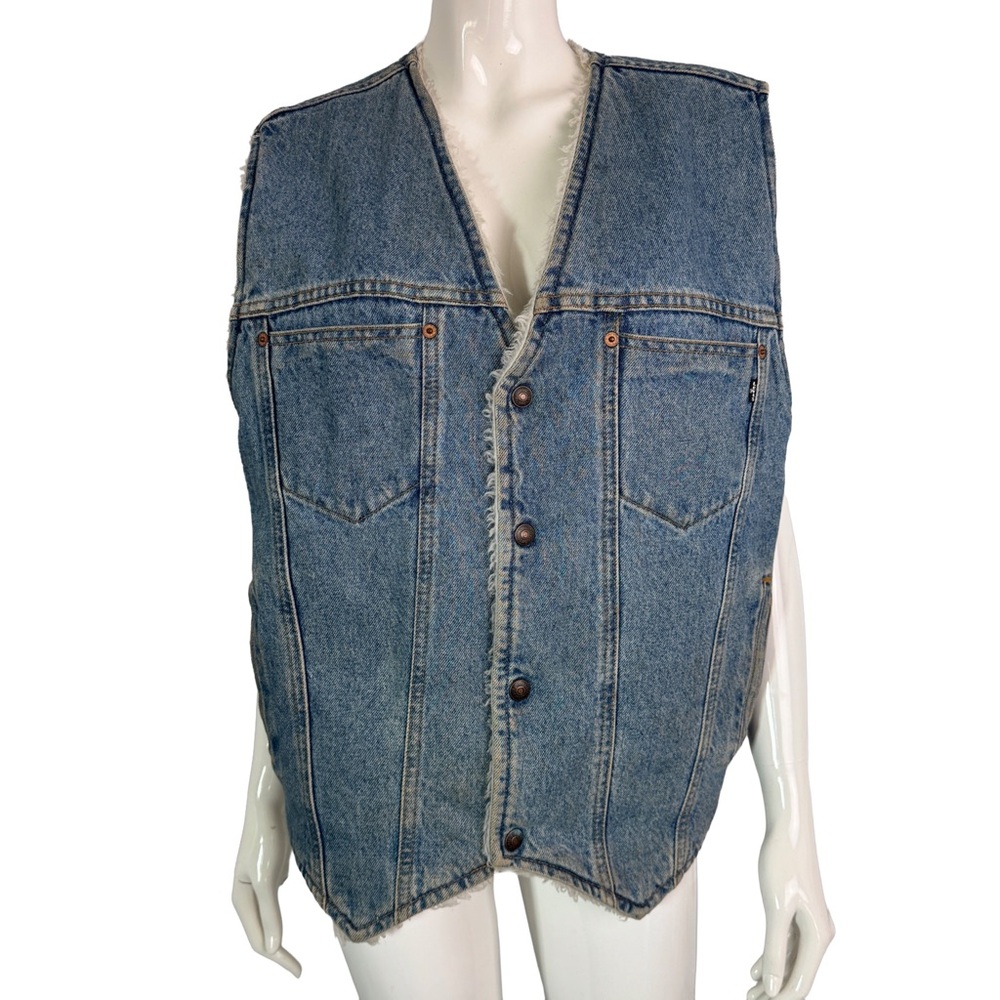 Levi’s Authentic Sherpa Lined Denim Vest | 90s Trucker Style Made in Mexico M